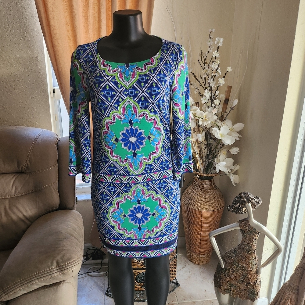 Laundry by Shelli Segal Printed Shift Dress size XS